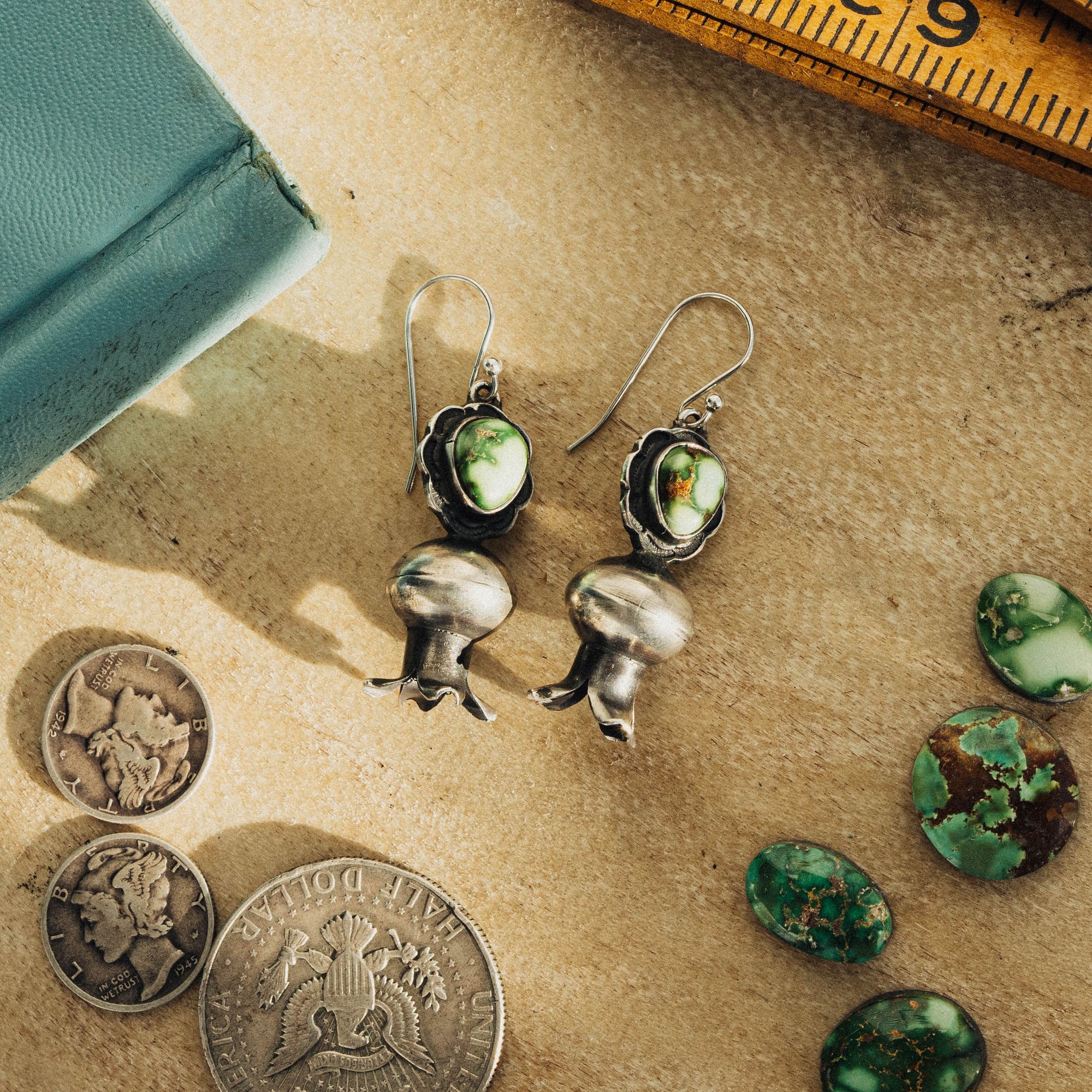 Sonoran Gold Squash Blossom Earrings