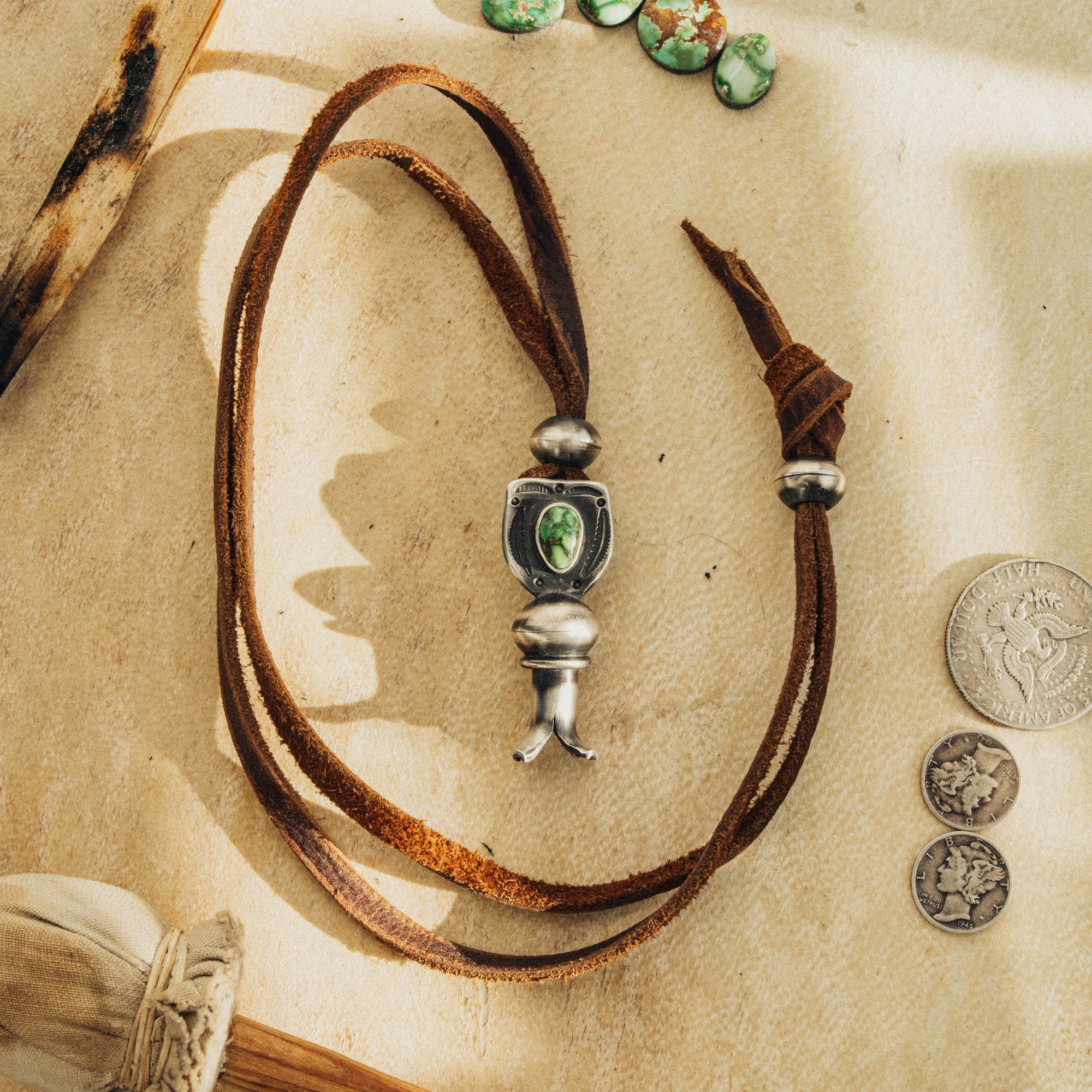Sonoran Gold Squash Blossom Necklace