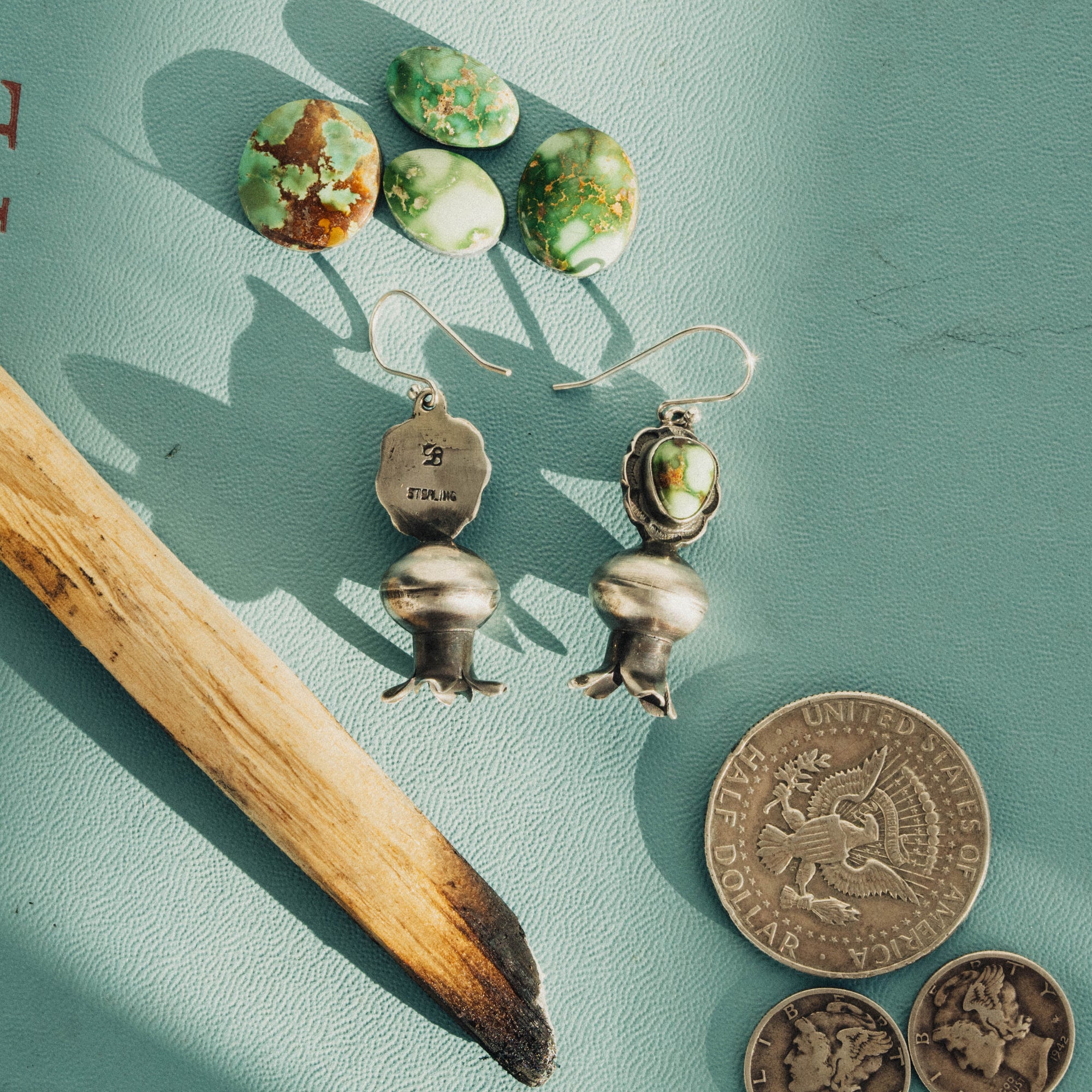Sonoran Gold Squash Blossom Earrings