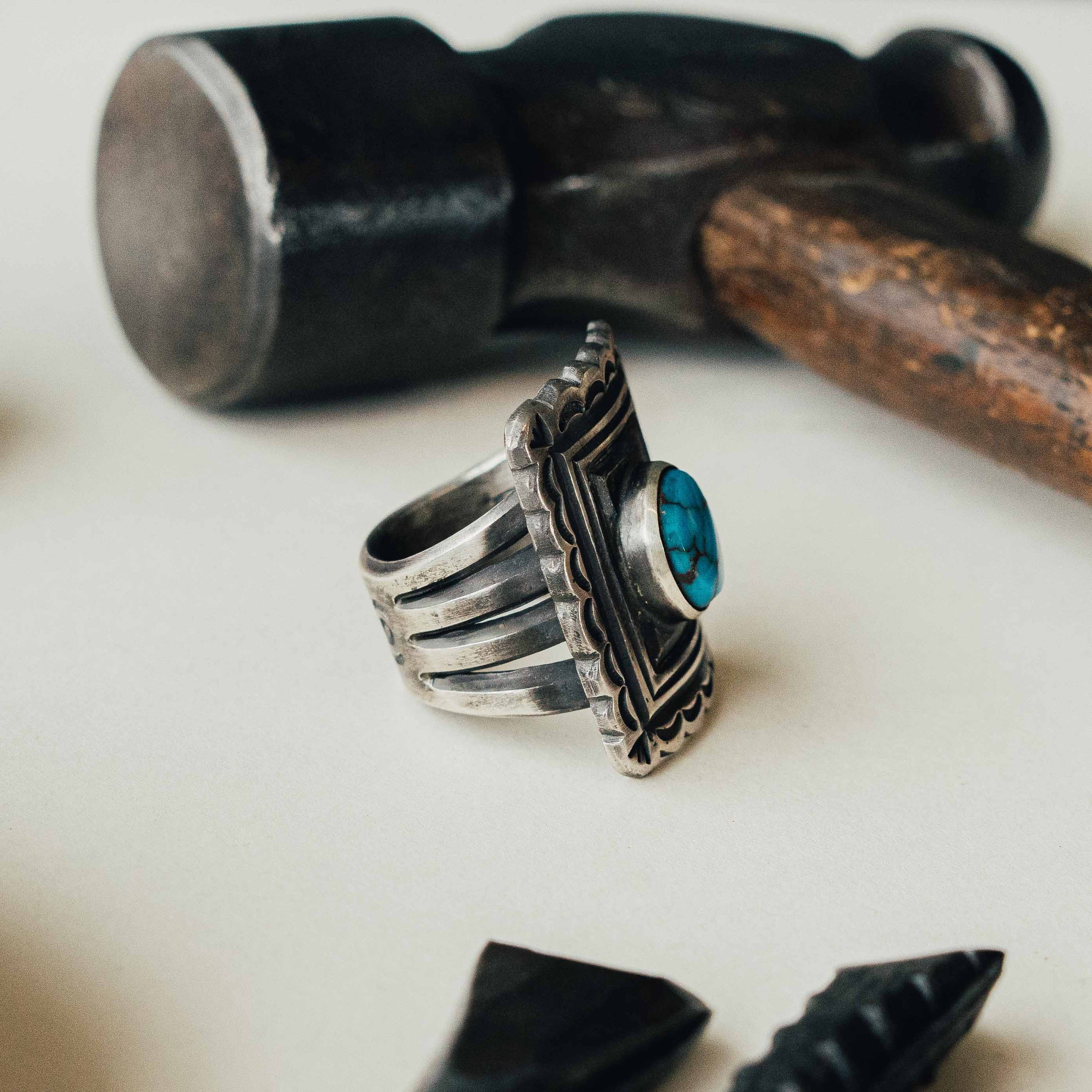 Large Egyptian "Pionero" Ring (9.5)