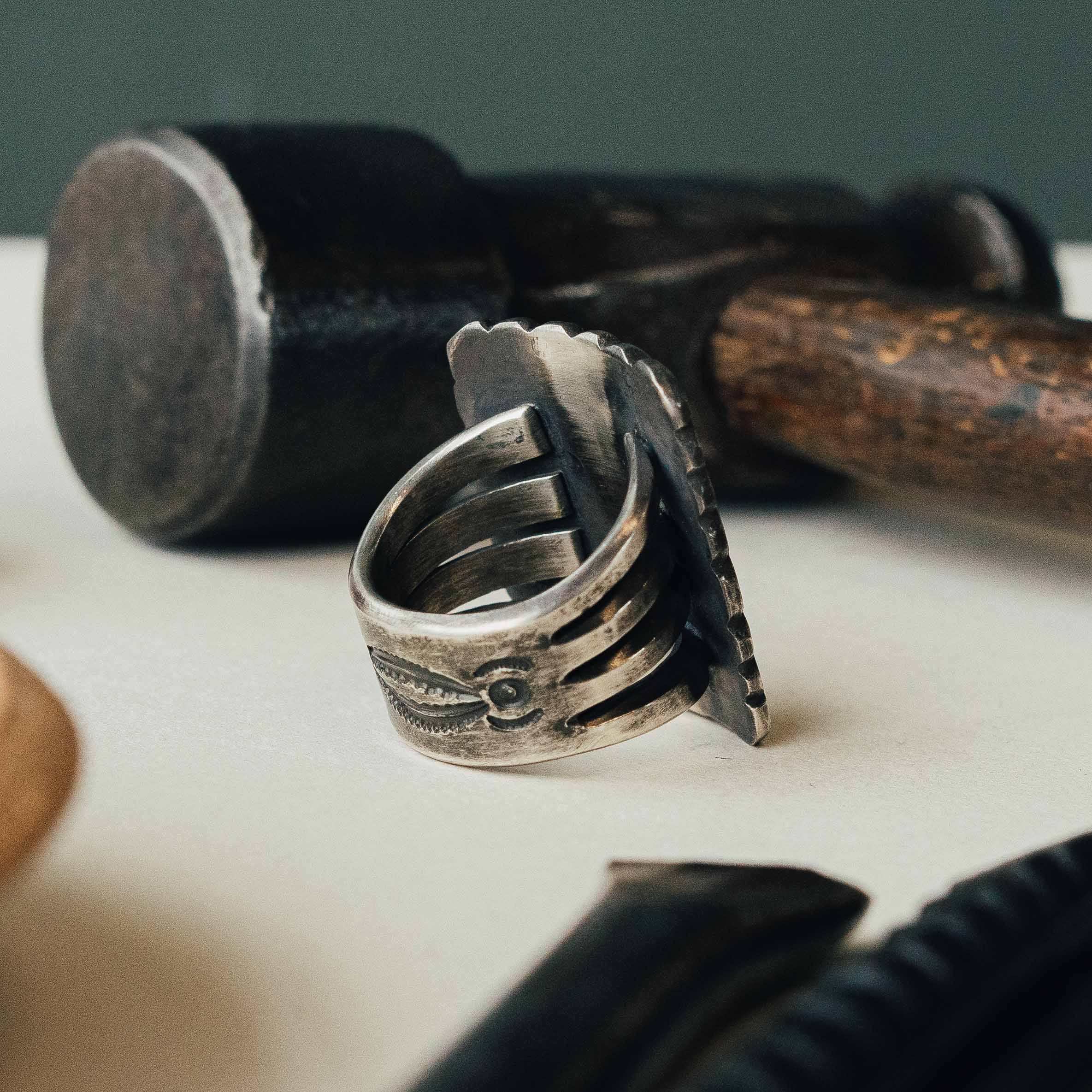 Large Egyptian "Pionero" Ring (9.5)