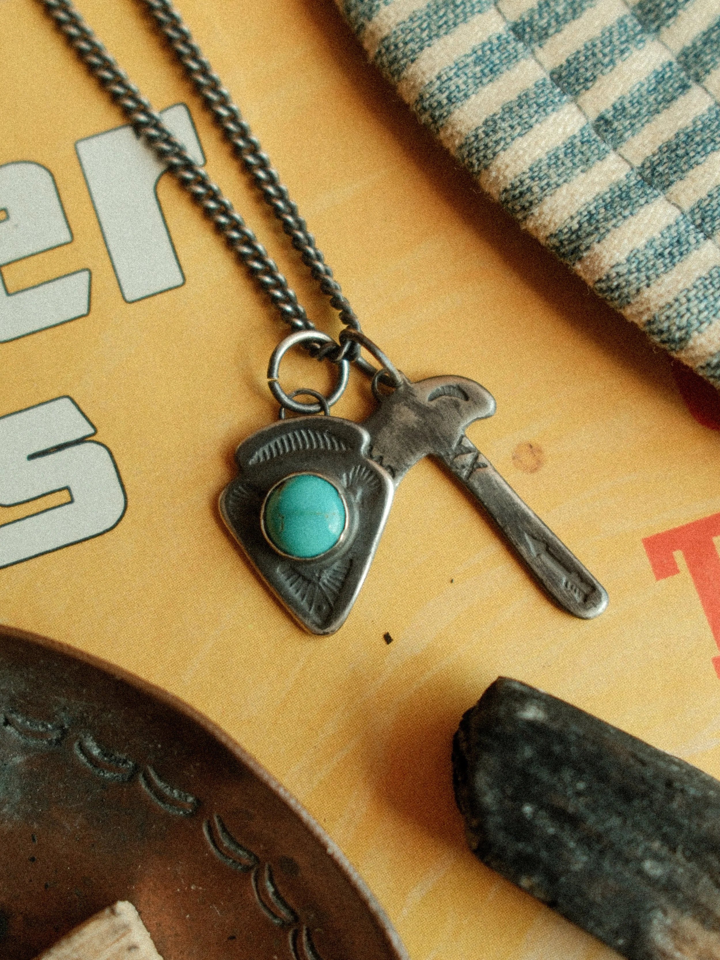 Our sterling take on the traditional tomahawk with classic stamp detail and a deep patina — view 3