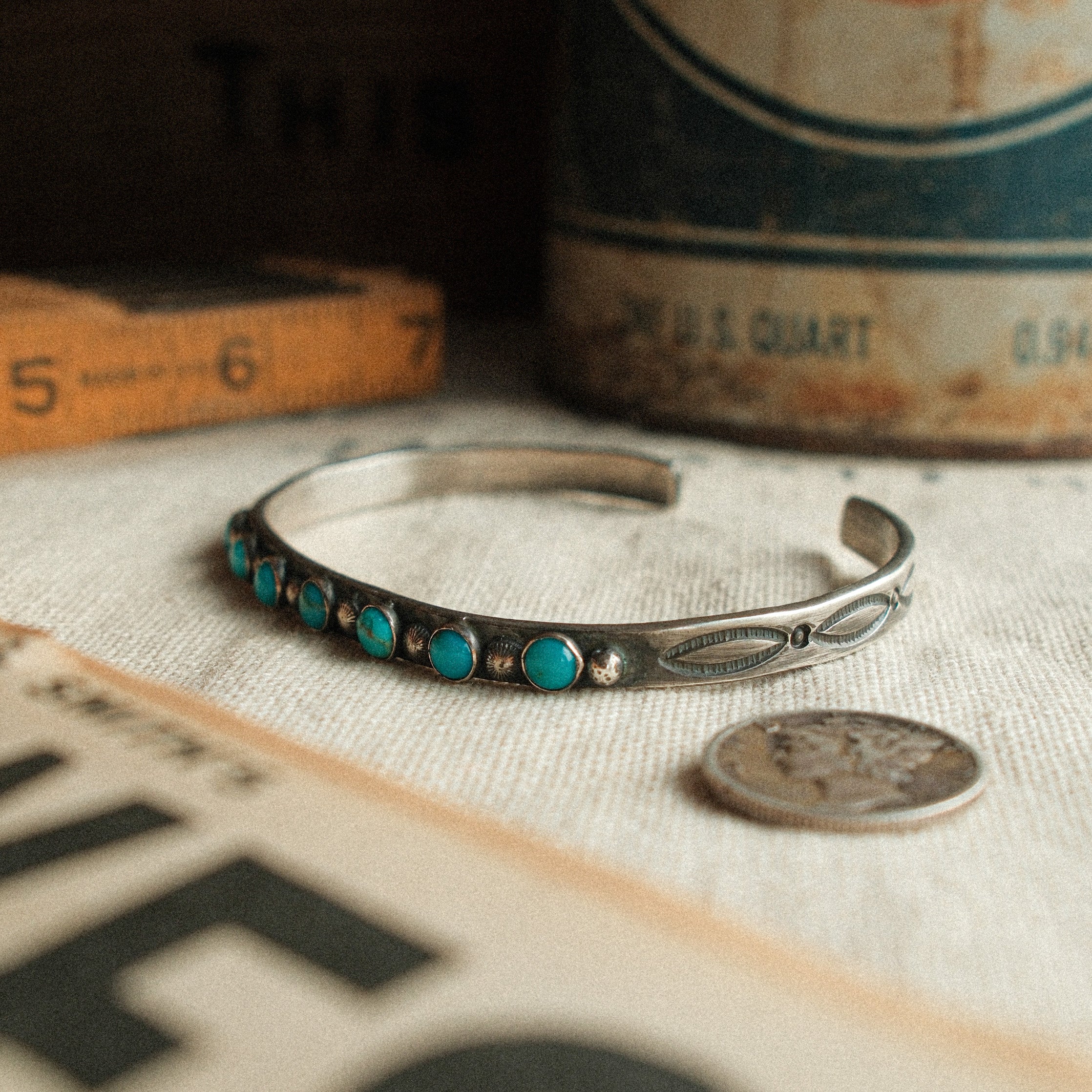 Turquoise Row Cuff