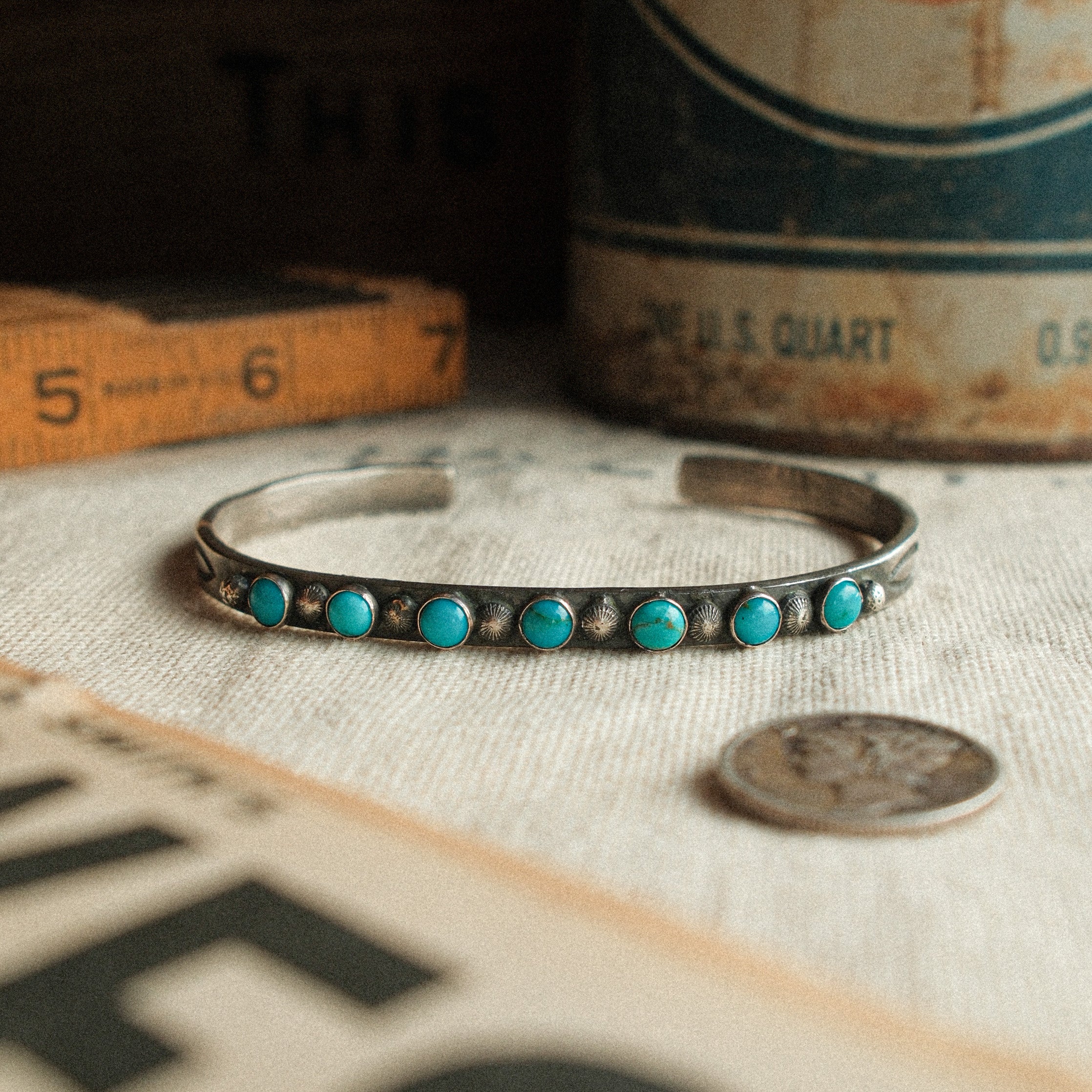 Turquoise Row Cuff