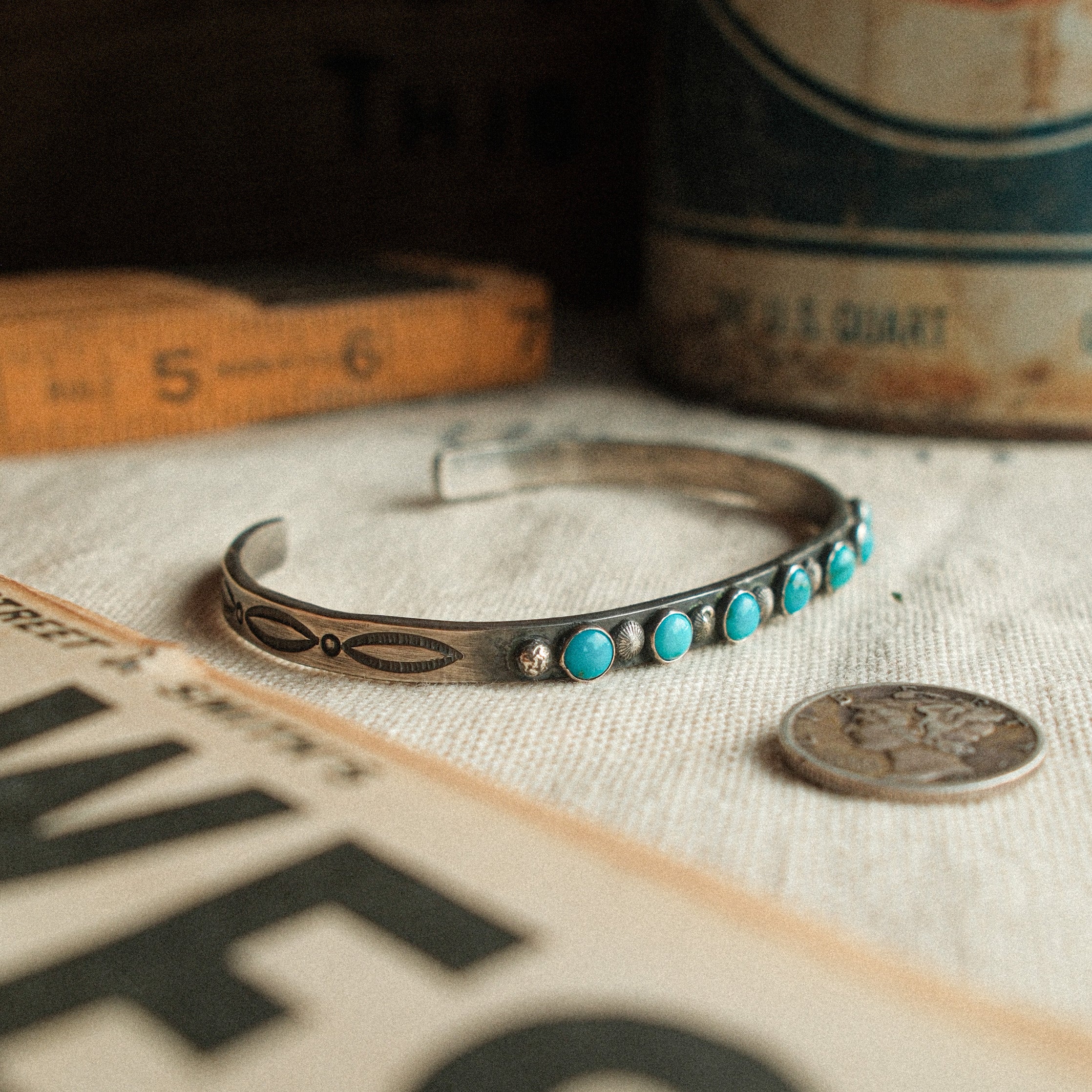 Turquoise Row Cuff