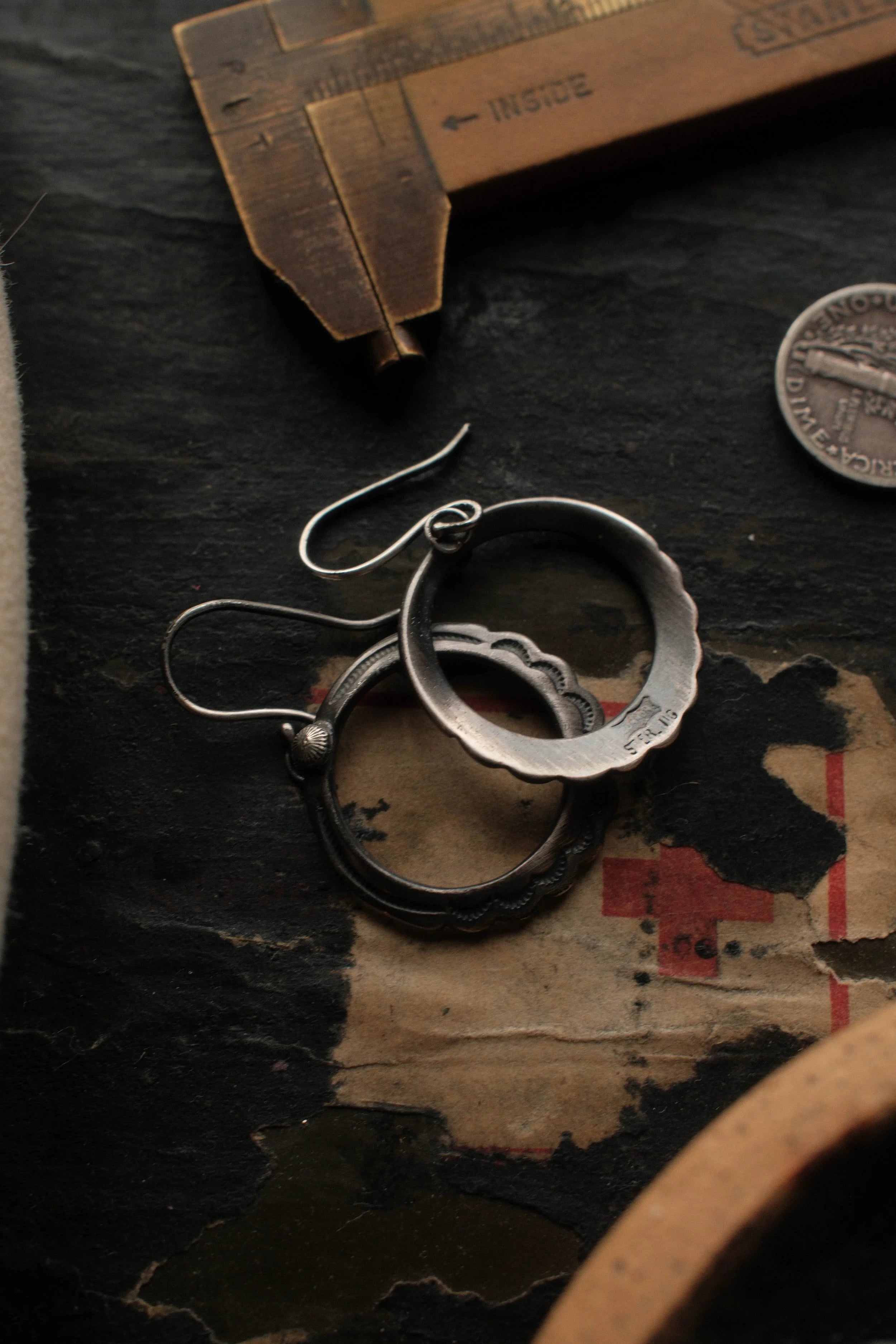Concho Hoop Earrings