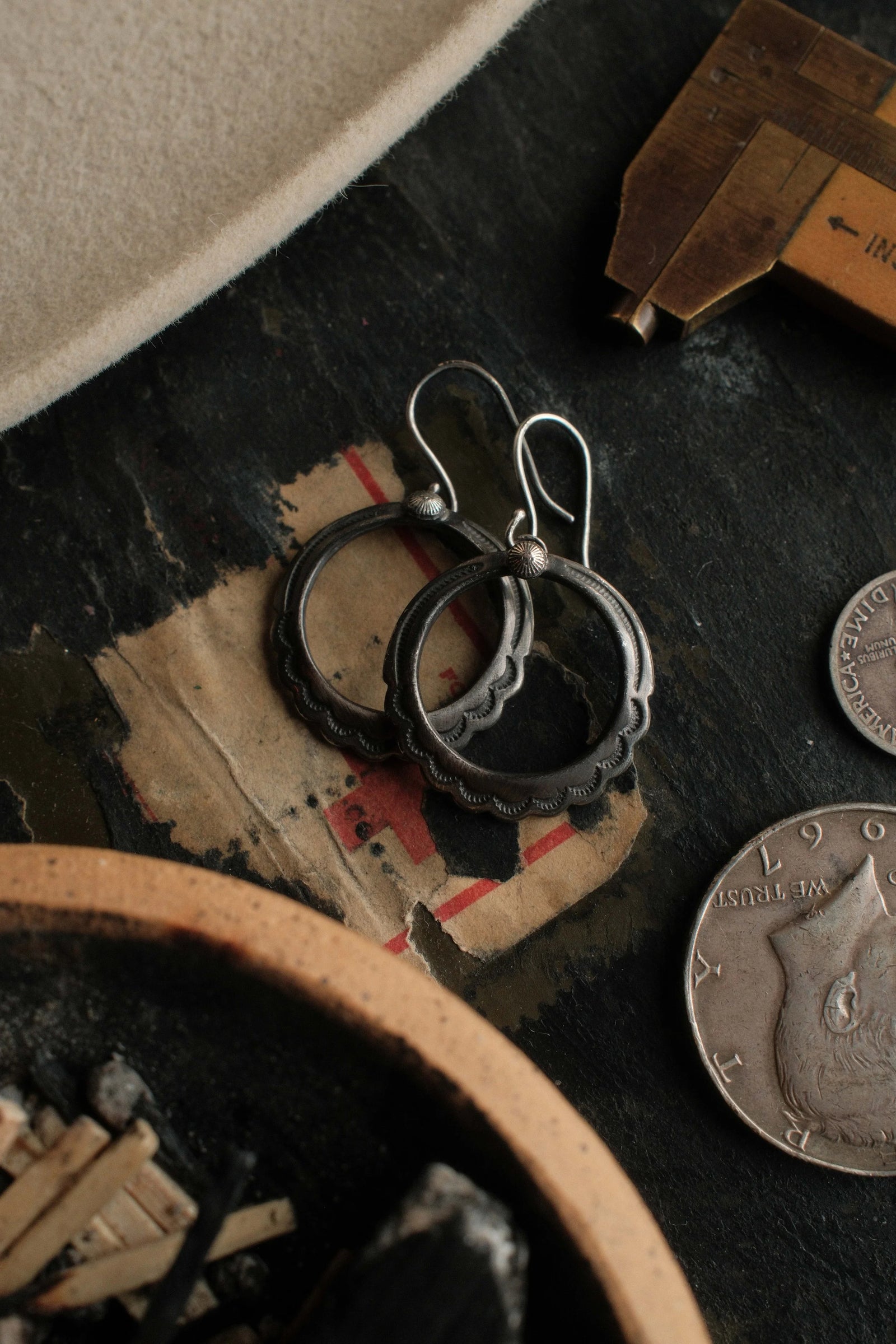 Concho Hoop Earrings