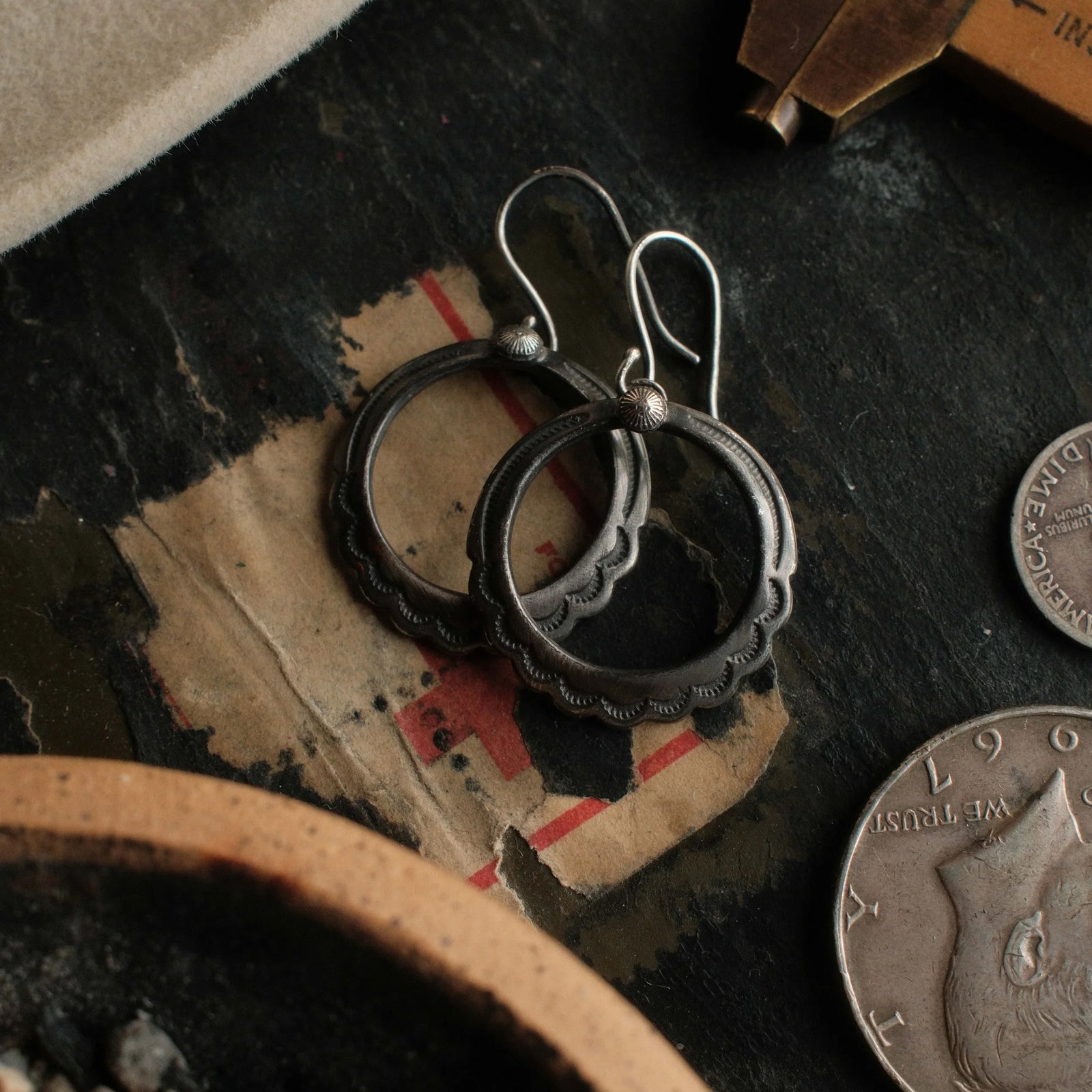 Concho Hoop Earrings