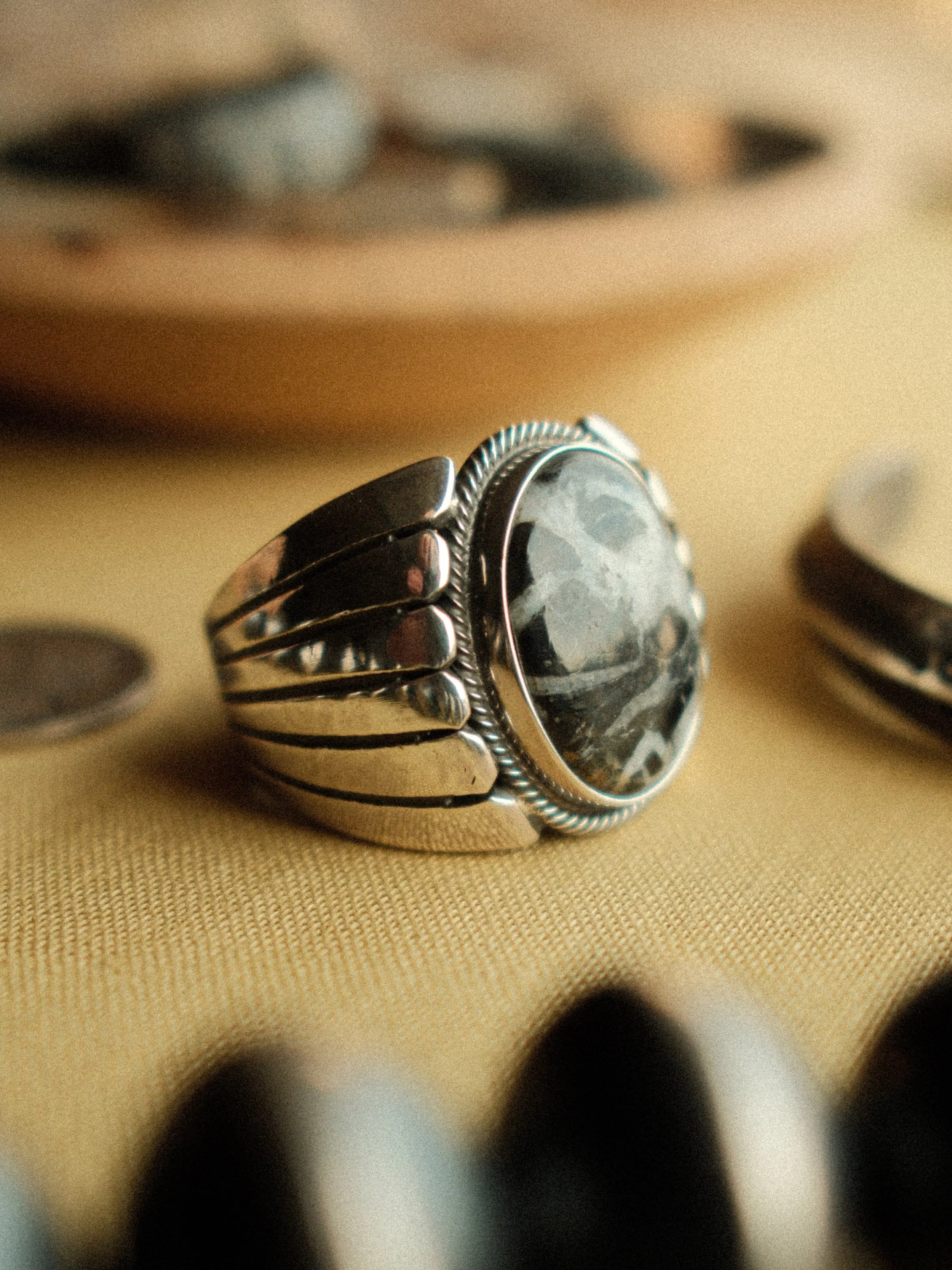 White Buffalo Temple Ring (8)