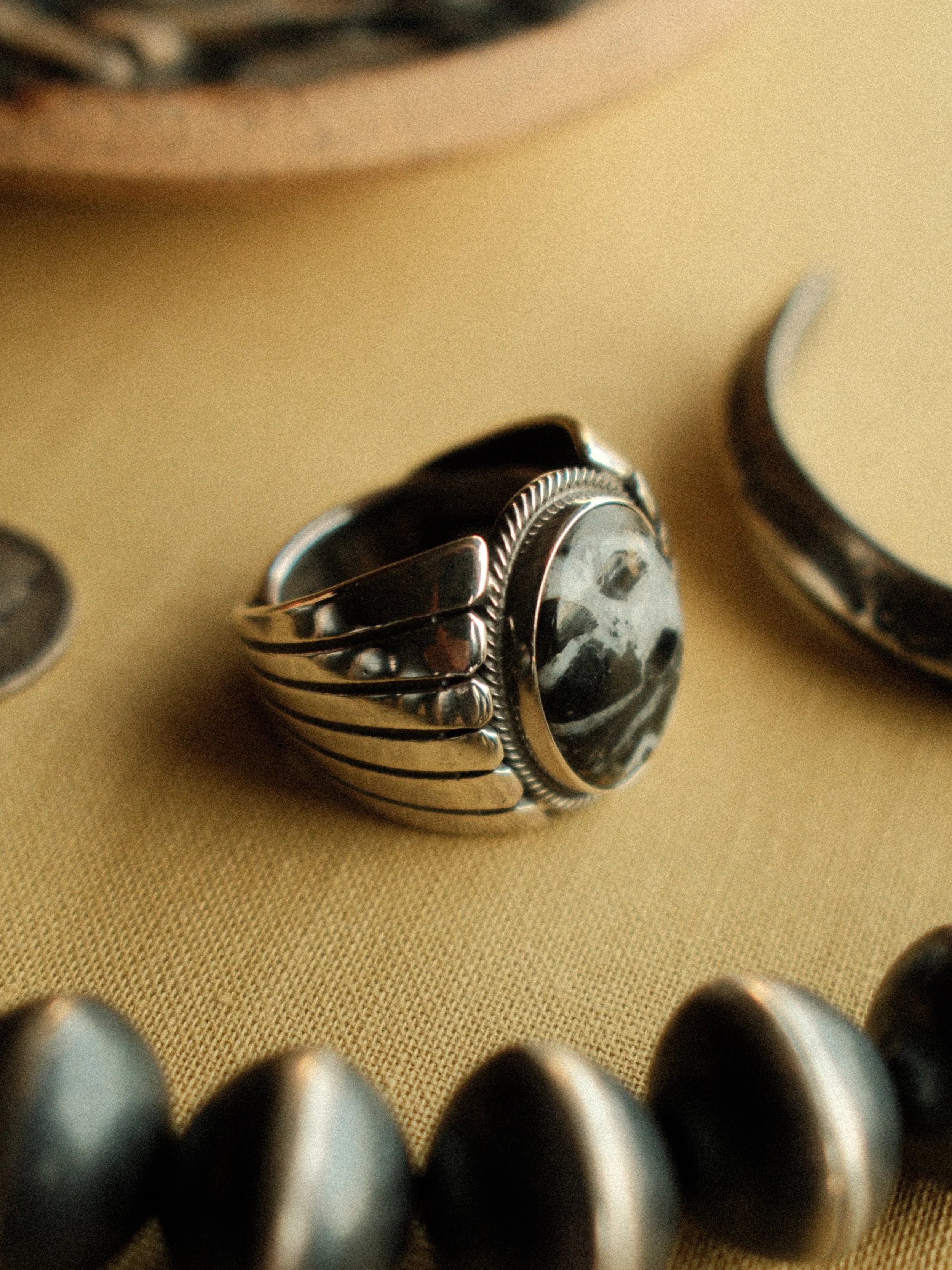 White Buffalo Temple Ring (8)